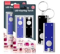 SOL 4pk LED Keyring Torch - Pocket Torch with Built-in Batteries, Mini LED Keyring for Outdoor, Emergency & Daily Use, Compact Mini Torches for Kids