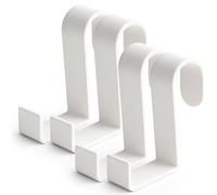 SOL 4pk Plastic Over Door Hooks - Universal Door Hangers for Clothes, Coats, Towels & Bags - Space-Saving Hook Set for Home, Bathroom, Bedroom & Office Storage Organisation