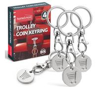 SOL 4pk Shopping Trolley Token Locker Coin Pound Set for Carts Gym Storage Lightweight Durable Design Easy Carry Everyday Convenience Compact Accessory Quick Release Simple Attachment