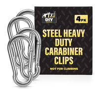 SOL 4pk Steel Heavy Duty Carabiner Clips - Durable Locking Clip Hooks for Camping, Hiking, Keychains, Backpacks and Outdoor Gear - Strong Spring Snap Carabiners for Multi-Purpose Use