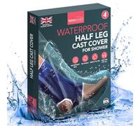 SOL 4pk Waterproof Half Leg Cast Cover for Shower, Boot Guard, Foot Plaster and Bandage Protector Sock for Showering, One Size Fits All, Lightweight, Comfortable, Reusable, Easy to Use, Secure Seal