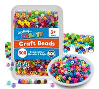 SOL 500pcs Pony Beads for Crafting, Jewellery Making & Hair Braids - Colourful Small Beads for Bracelet Making, Assorted Finishes, Durable, Fadeless, Easy to Match for Crafts, Necklaces & DIY Projects