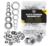 SOL 500Pk Washer Set Consist Of M4 Washers M5 Washers M6 Washers M8 Washers M10 Washers M12 Washers, Small Washers For Screws Metal Wa