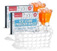 SOL 50pk Ice Cube Freezer Bags - Makes 1,400 Cubes - Food Grade Plastic Ice Bags for Freezer, Odour Free Ice Cube Bags, Ice Cube Storage Bags for Freezing, Freezer Bags for Ice