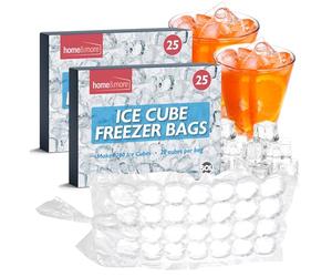 SOL 50pk Disposable Ice Cube Bags for Freezer Makes 1400 Ice Bags Food Grade Plastic Storage for Drinks Parties Picnics and Meal Prep with Secure Seal Design Durable Leakproof Easy Fill