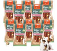 SOL 50pk Meat Wrapped Rawhide Dog Treats - Duck Chews, Natural, High-Protein & Low-Fat, Promotes Healthy Teeth, Great for Training, Rewards, Chewing Satisfaction & Enjoyment For Small and Medium Pets