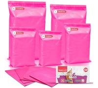 SOL 50pk Pink Assorted Mailing Bags Self Seal for Clothes Mixed Size Parcels Delivery Packaging Shipping Postal Cases for Shoes Documents Gifts and Lightweight Items Durable and Easy to Use
