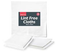 SOL 5pk Lint Free Cloth, 30cm x 30cm Microfibre Reusable Cleaning Cloths for Oiling Wood, Polishing Glass or Metal, Wiping Screens, Soft Fabric Dye Rags for Kitchen, Home, Auto and Surface Cleaning