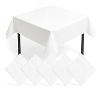 SOL 5pk White Paper Table Cloths Disposable 90x90cm Tablecloths for Parties Thick Absorbent Covers - Easy Clean Up for Weddings, Birthdays, Gender Reveals, Craft Activities, Kids’ Meals, Family Events