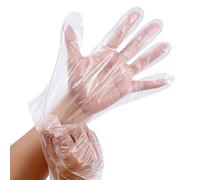 SOL 600pk Clear Disposable Plastic Gloves - Medium to Large Clear Gloves | Single use polythene gloves for food prep, cooking, catering, cleaning and hair dye, fits left and right hand