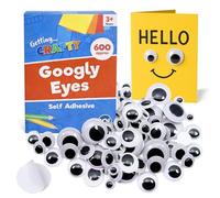 SOL 600pk Small & Large Googly Eyes Self Adhesive - Small & Medium Eye Stickers - Assorted Sizes for Crafts, DIY Projects, Sensory Toys, Puppets & Cards - Sticks to Photos, Objects & Various Surfaces