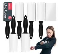 SOL 6pk 10m Lint Rollers with 396 Sticky Sheets & Handle Each - Lint Remover for Pet Hair, Carpet & Clothing, 10m Sticky Roller with Easy Tear-to Tear Sheets for Quick & Easy Cleaning