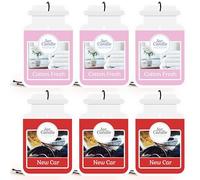 SOL 6pk Jar Candle Air Fresheners, New Car and Cotton Fresh Scent Smell for Women, Eliminates Bad Odours, Hanging Freshner Perfume for Vehicles, Long-Lasting Fragrance Refresher for Vehicles