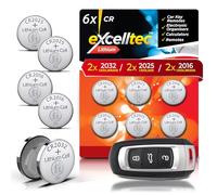 SOL 6pk Lithium Power Coin Battery, Car Key Fob Batteries Assorted 3V CR2032, CR2025, CR2016 Flat Batteries, Long-Lasting and Reliable for Scales, Watches, Remote Controls, and Small Electronics