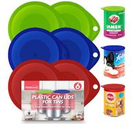 SOL 6pk Plastic Can Lids for Tins - Silicone Tin Covers for Food Storage - Durable & Reusable Can Tops - Universal Fit for Pet Food, Beans, Soups, and Canned Goods - Airtight & Leakproof Seal