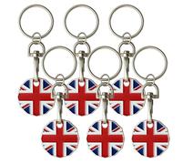 SOL 6pk Shopping Trolley Token UK Locker Coin Pound Set for Carts Gym Storage Lightweight Durable Design Easy Carry Trolley Token Keyrings Compact Accessory Simple Quick Release