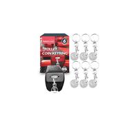 SOL 6pk Trolley and Locker Coin UK Pound Keyring for Shopping Carts Gym Storage Durable Metal Clip for Easy Access Everyday Use Travel Work Household