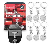 SOL 6pk Trolley Coin Keyring UK Set Shopping Trolley Token Keyring Trolley Tokens for Supermarket Cart Trolley Key New Pound UK Coin Trolley Token Trolly Shopping Coin Trolley Coin Key Ring, One Size