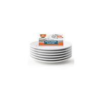 SOL 6pk White Ceramic Dinner Plates 10.5 Inch Plate Set for Everyday Dining Classic Round Tableware for Home, Café or Restaurant Use Durable