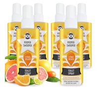 SOL 6pk x 60ml Pooper Swooper Toilet Spray Citrus Splash Fragrance 2,000+ Sprays Per Pack, Poop Air Freshener Refresher for Public Bathroom, Home,Travel-Friendly Cleaning Solution for Poo Odours