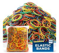 SOL 800pk Elastic Bands, Coloured Thick Rubber Bands in Various Sizes for Home & Office Use, Provides Secure Binding, Perfect for Bundling & Organising Items, Flexible Office & Stationery Organiser
