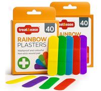 SOL 80pk Colourful Rainbow Plasters - Washproof Wound Pads for Kids