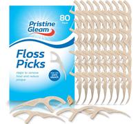 SOL 80Pk Corn Starch Floss Picks, Dental Flosser Sticks For Teeth, Helps Prevent Tartar, Plaque And Cavities