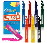 SOL 8pk Assorted Colours Paint Sticks for Children - Mess-Free Creativity, Quick-Drying Colourful Vibrant Paint Sets, Kids Arts & Crafts, Twist-Up Design, Ideal for Paper, Canvas & On-the-Go Crafting