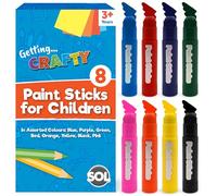 SOL 8pk Assorted Colours Paint Sticks for Children - Mess-Free Creativity, Quick-Drying Kids Paint Sets, Vibrant Colours for Art, Twist-Up Design, Ideal for Paper, Canvas, and On-the-Go Crafting