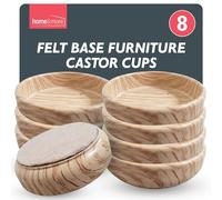 SOL 8pk Felt Base Furniture Castor Cups Non Slip Floor Protectors for Chairs Tables and Sofas Reducing Scratches and Marks on Wooden Laminate and Hard Surfaces for Home Use