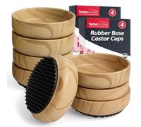 SOL 8pk Rubber Base Castor Cups 66mm Large Furniture Carpet Sofa Leg Floor Protectors Chairs Tables Beds Wheels Non Slip Stability Heavy Support Scratch Prevention Home Office Hardwood Laminate Tiles