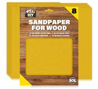 SOL 8pk Sandpaper for Wood - Assorted Sheets Extra Fine, Fine, Medium & Coarse - Sand Paper for Furniture Refinishing, Woodworking Projects, DIY Home Improvement & Smooth Surface Finishing