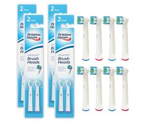 SOL 8pk Universal Electric Toothbrush Heads Replacement, Compatible with Oral-B Braun, Soft Bristles for Plaque Removal, Snap-On Design, Ideal for Healthy Teeth and Sensitive Gums