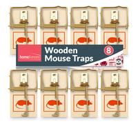 SOL 8pk Wooden Mouse Traps Durable Reusable Snap Traps for Mice and Mousetrap Rodent Control Effective for Indoor Use in Homes and Offices Designed f