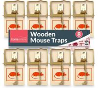 SOL 8Pk Wooden Mouse Traps For Indoors - Durable Reusable Snap Traps - Mice Trap For Indoors - Mouse Trap - Mice Traps Mouse-Trap