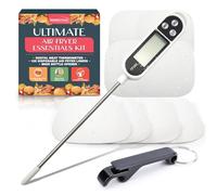 SOL Air Fryer Essential Kit - Instant Read Meat Thermometer, 10 Air Fryer Liners & Bottle Opener - Accurate Cooking & Food Probe, BBQ Accessories, Kitchen Gadgets, and Gifts for Men, Dads
