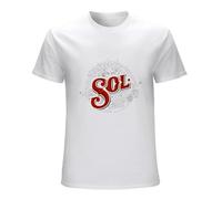 Sol Beer Men Cartoon Tee Unisex T-Shirt Casual Pullover Tee White L