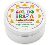 Sol de Ibiza Plastic Free - Face & Body Natural Mineral Sunscreen SPF30 - Waterless Solid Sunscreen - Natural ingredients - Non Nano zinc oxide - Vegan - Adults & Kids - 100g