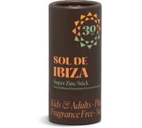 Sol De Ibiza Super Zinc Stick - Natural Mineral Sunscreen for Sensitive Areas SPF 30 - For Kids & Adults - Fragrance Free