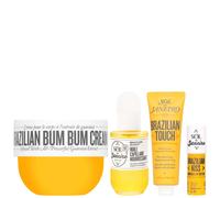 Sol de Janeiro - Bundle Set: Brazilian Glossy Hair Oil 58ml, Kiss Cupuaçu Lip Butter 6.2g, Touch Hand Cream 50ml & Bum Bum Cream 75ml for Women