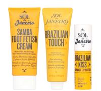 Sol de Janeiro - Bundle Trio: Brazilian Kiss Cupuaçu Lip Butter 6.2g, Hand Cream 50ml & Samba Foot Fetish Care 90ml for Women
