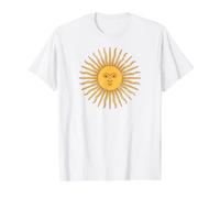 Sol de Mayo Argentina Flag Argentinian Sun Retro Distressed Value Graphic T-Shirt, Men, White, L
