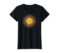 Sol de Mayo Argentina Flag Argentinian Sun Retro Distressed Value Graphic T-Shirt, Women, Black, S
