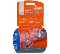 SOL® Emergency Bivvy with Rescue Whistle Tinder Firestarter Reflects 90% body heat Waterproof Windproof Hiking Hunting Backpacking Walking Outdoor Emergency Search and Rescue Lightweight 99 grms