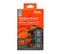 SOL Emergency Bivvy XL with Whistle Fits two Adults Bivvy Sack with Tinder Drawcord Emergency Sleeping bag or Blanket 90% Thermal Heat Reflectivity Emergency Kit Mountain Sport