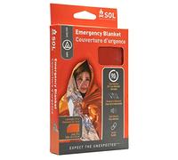 SOL® Emergency Blanket - Orange Durable Waterproof Windproof Reflects 90% Body Heat First Aid Blanket Hiking Hunting Backpacking Walking Outdoor Emergency Search and Rescue 54" X 84"