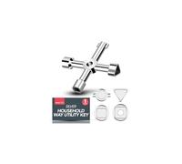 SOL Household 4 Way Utility Key Gas Meter Box Key for Electric Water Radiator Cupboard Access Multi Function Service Tool Durable Metal Design Propert