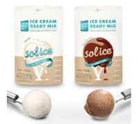 Sol-ice 0% Added Sugar Ice Cream Mix Powders | Dairy Keto Friendly, Fibre-Based | Whip with Just a Mixer or Machine | Value Bundle, One Vanilla & One Chocolate