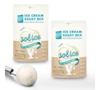 Sol-ice 0% Added Sugar Ice Cream Mix Powders | Dairy Keto Friendly | Whip with Just a Mixer or Machine | Fibre-Based | Bundle of 2x Vanilla 200g