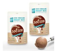 Sol-ice 0% Added Sugar Ice Cream Mix Powders | Dairy Keto Friendly | Whip with Just a Mixer or Machine | Value Bundle of 2x Chocolate 225g (each bag makes 8-10 scoops)